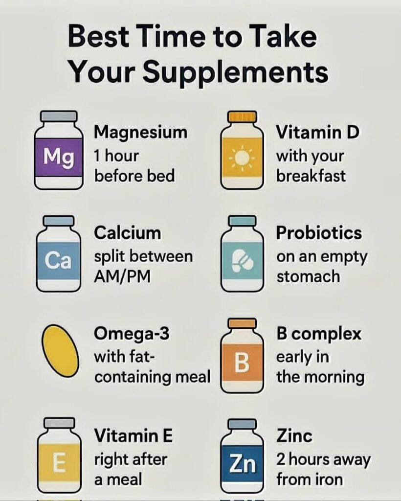 Best Time to Take Your Supplements for Maximum Benefit 1 Best Time to Take Your Supplements for Maximum Benefit