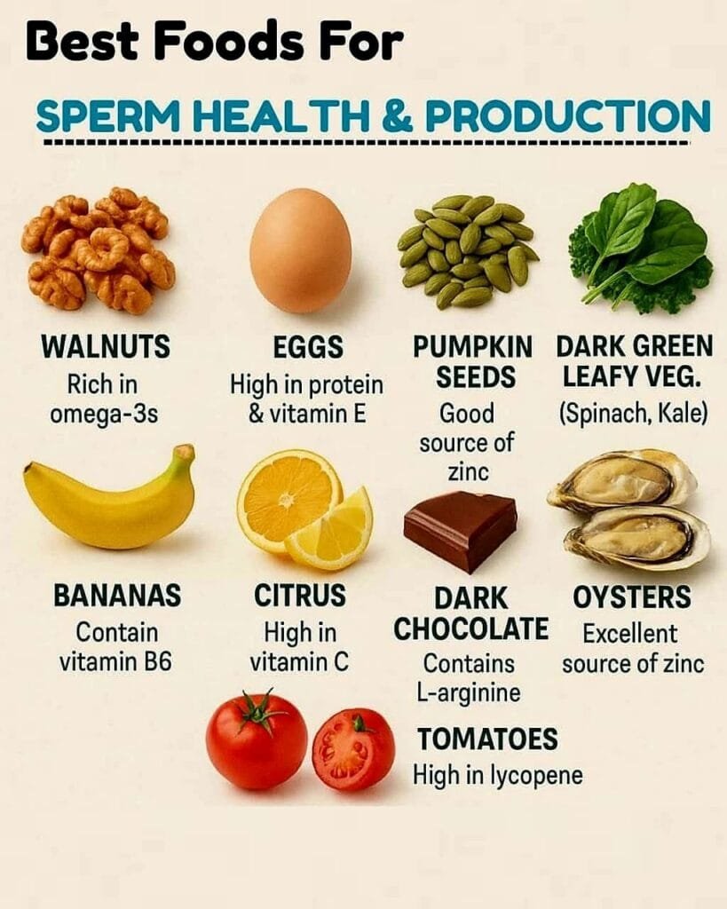 Best foods for sperm health and production.