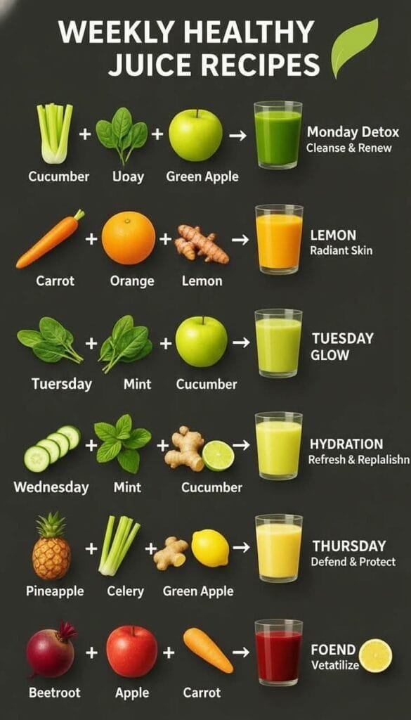 Weekly Healthy Juice Recipes (Explained)