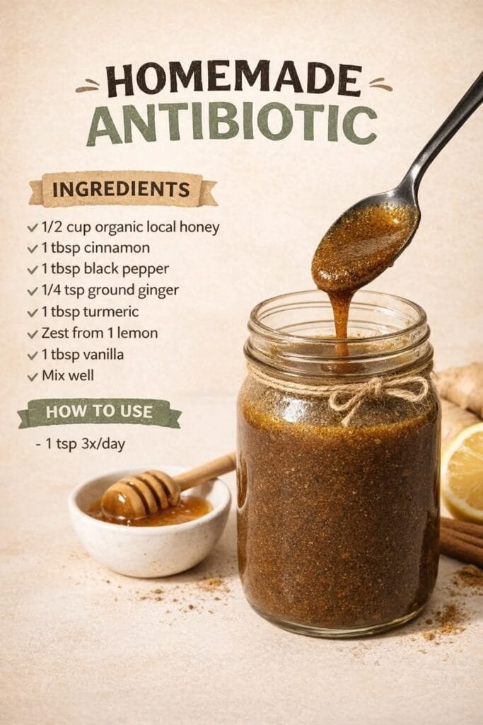 Homemade “Antibiotic” Honey Blend: What It Really Is (and Isn’t) 1 Homemade “Antibiotic” Honey Blend: What It Really Is (and Isn’t)