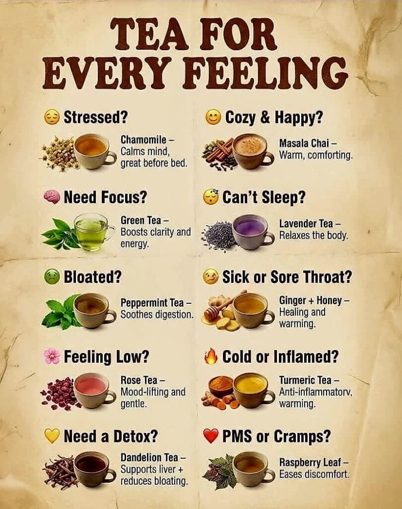 Tea for Every Feeling: A Complete Guide to Healing Teas  Tea has been used for centuries as both comfort