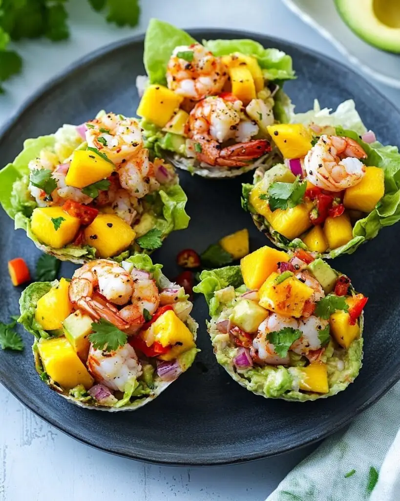 Avocado, Mango, and Chilli Prawn Cups