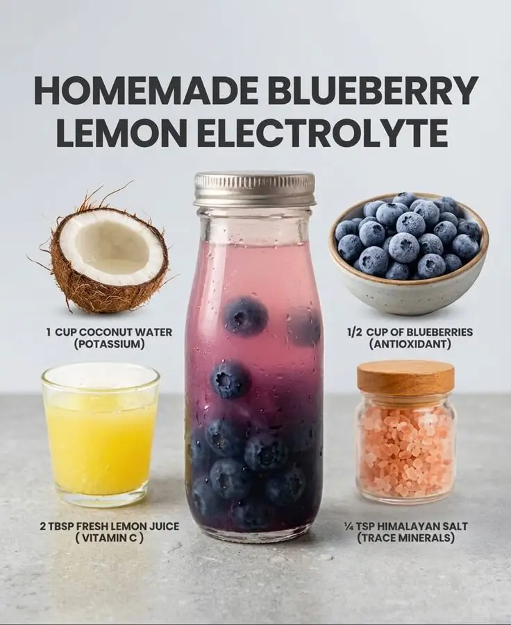 Homemade Blueberry Lemon Electrolyte Drink 1 Homemade Blueberry Lemon Electrolyte Drink