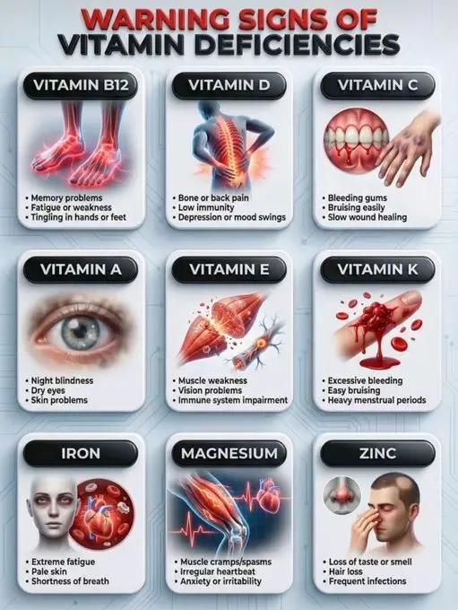 Warning Signs of Vitamin Deficiencies 1 Warning Signs of Vitamin Deficiencies