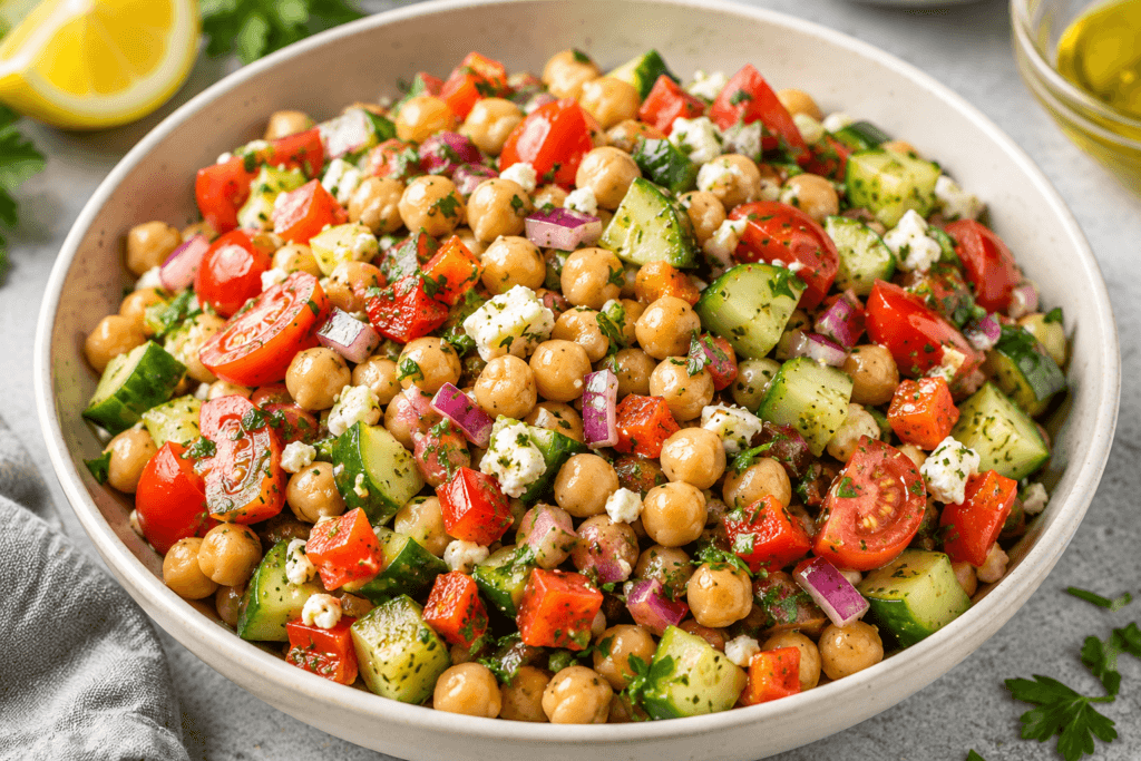 Healthy Mediterranean Chickpea Salad