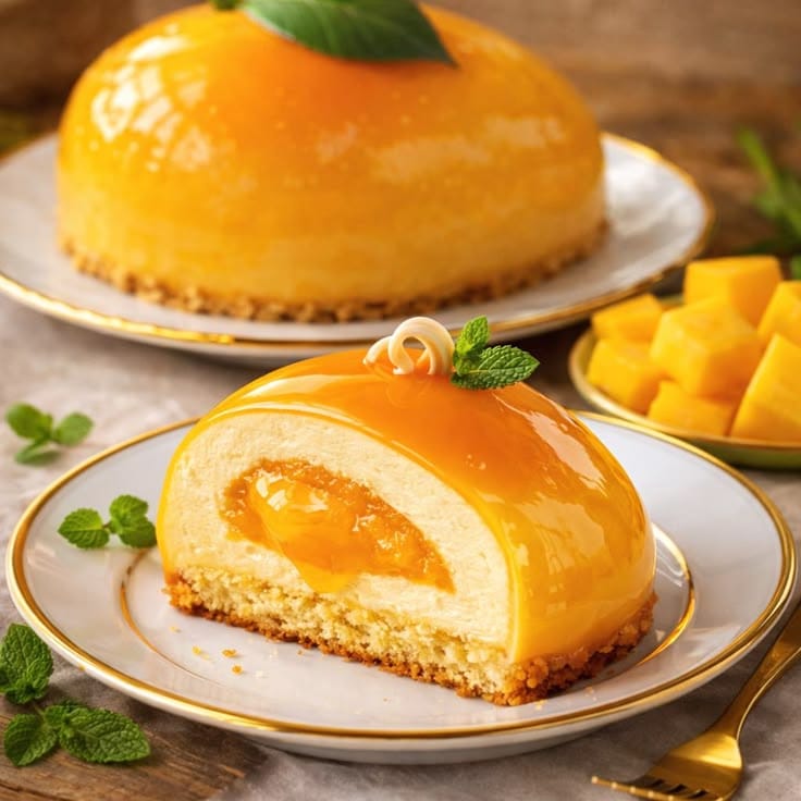 Silky-mango-mousse-with-a-luscious-mango-center-a-buttery-biscuit-base-and-a-smooth-mango-coating-with-a-mirror-like-shine