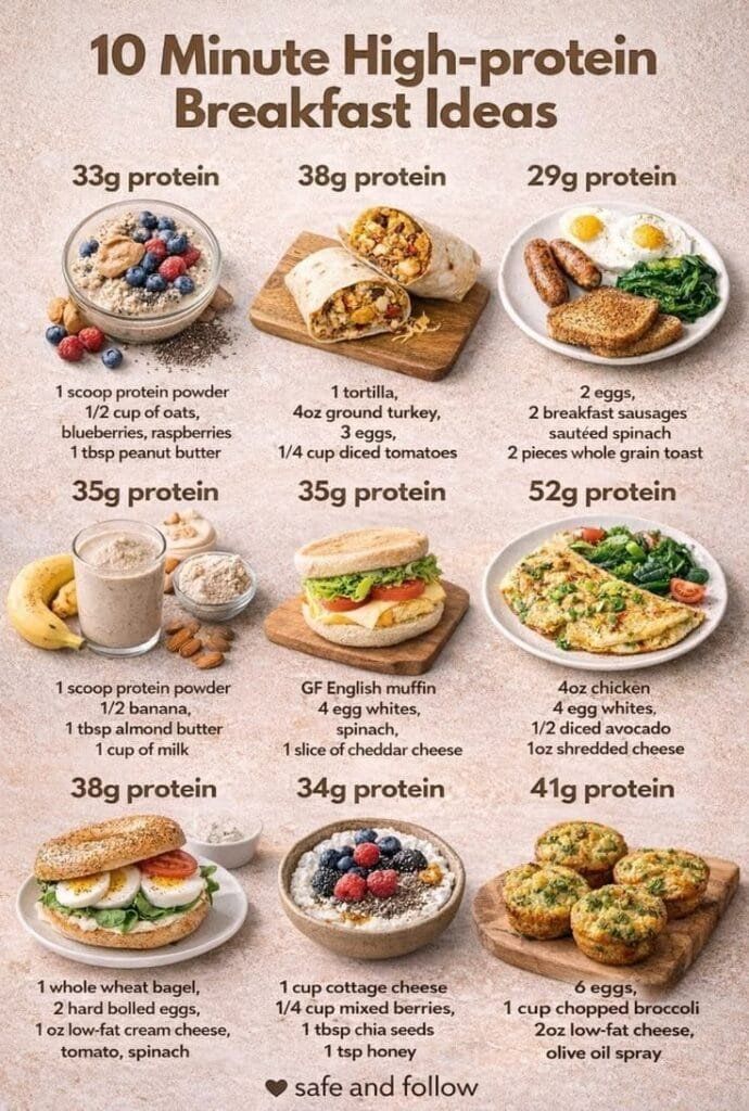 10 Minutes High Protein Breakfasts