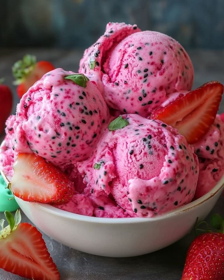 Homemade-Dragonfruit-Strawberry-Ice-cream