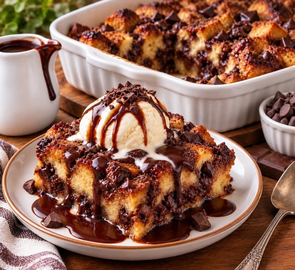 Decadent Chocolate Bread Pudding with Vanilla Ice Cream 12 Decadent-Chocolate-Bread-Pudding-with-Vanilla-Ice-Cream