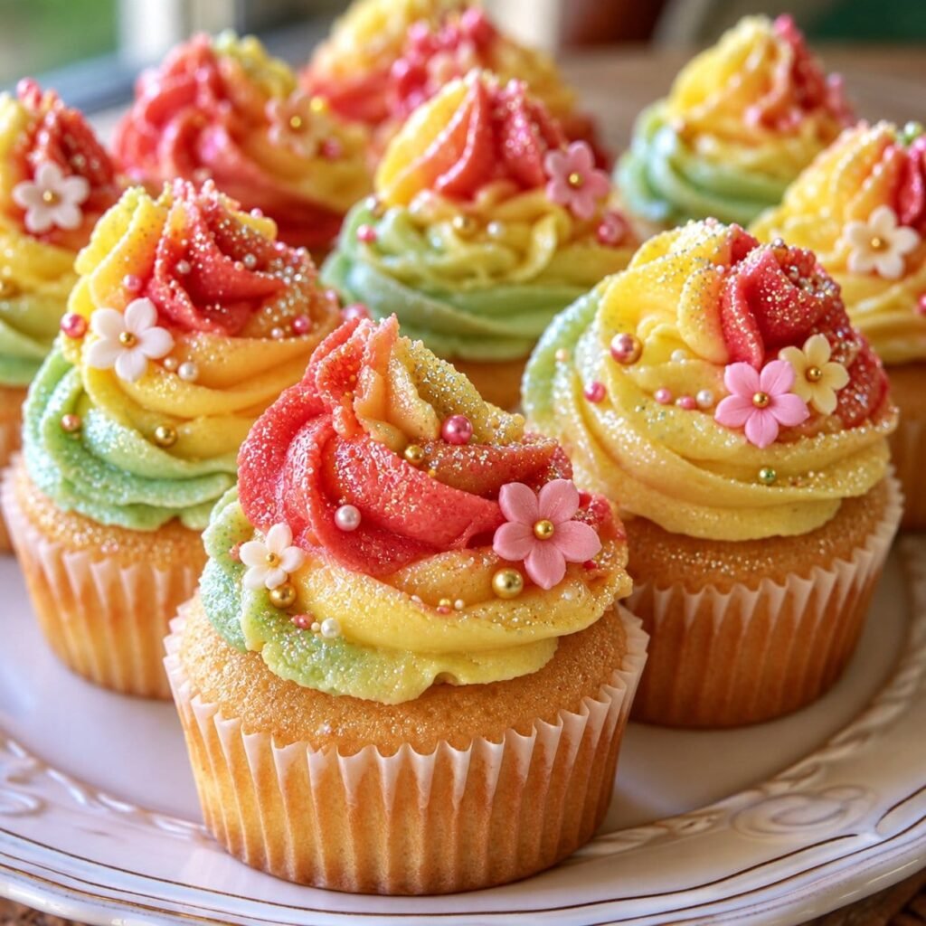Rainbow Swirl Cupcakes 10 Pastel-Rainbow-Cream-Cheese-Swirl-Cupcakes