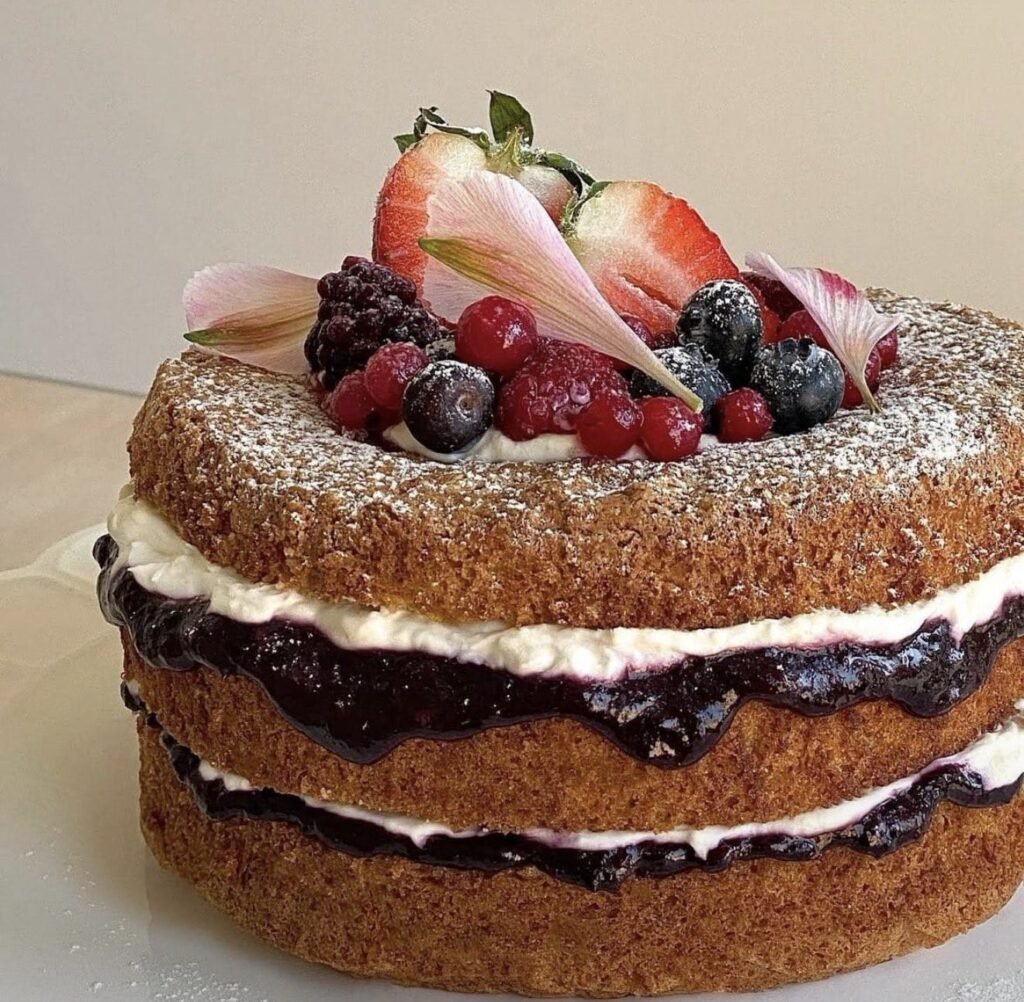 Vanilla Blueberry Chiffon Cake