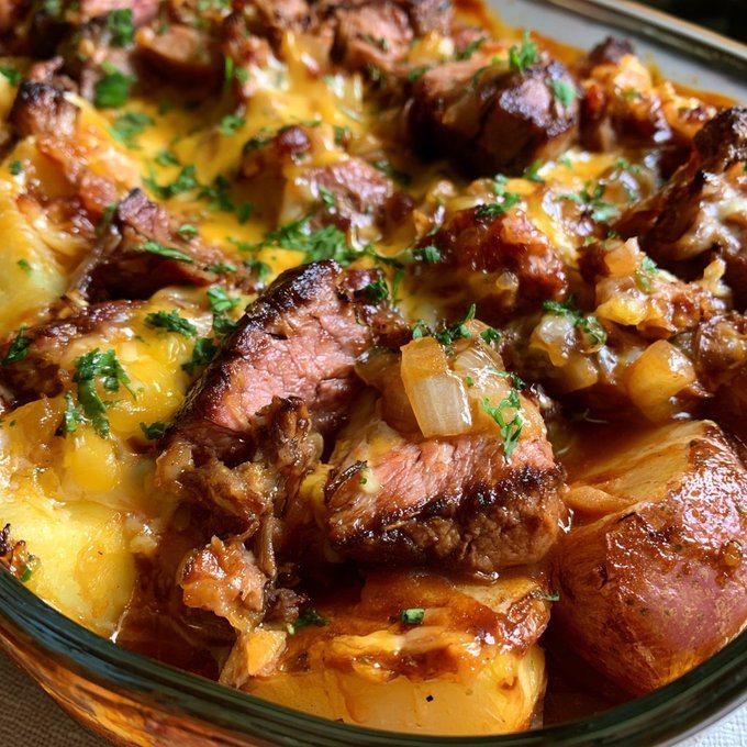 LOADED-BBQ-BEEF-CHEESY-POTATO-BAKE
