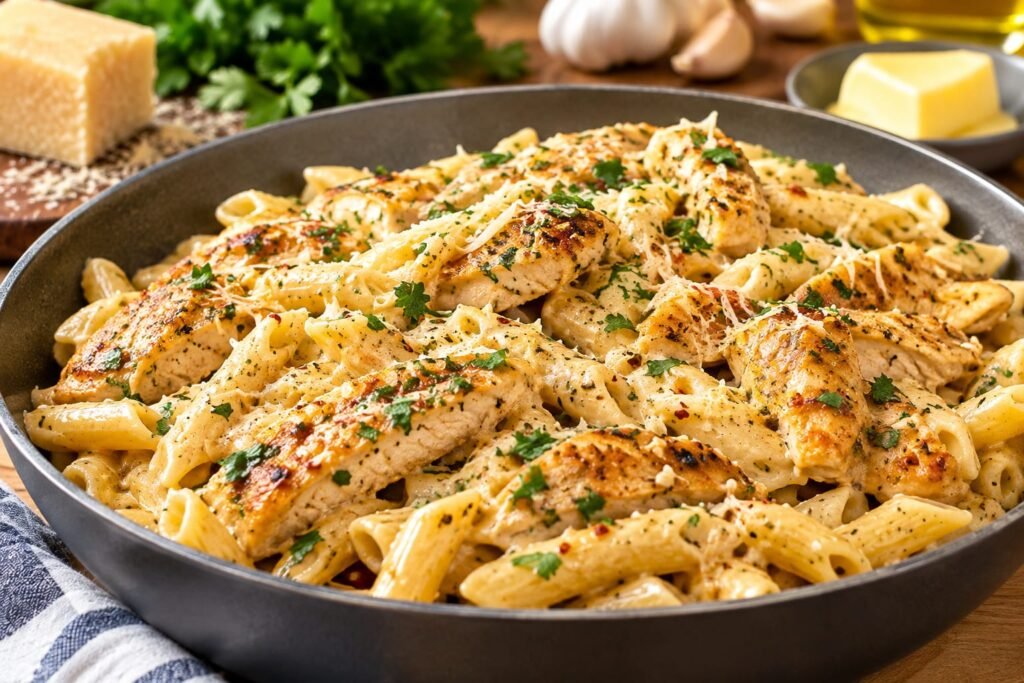 creamy garlic butter chicken pasta